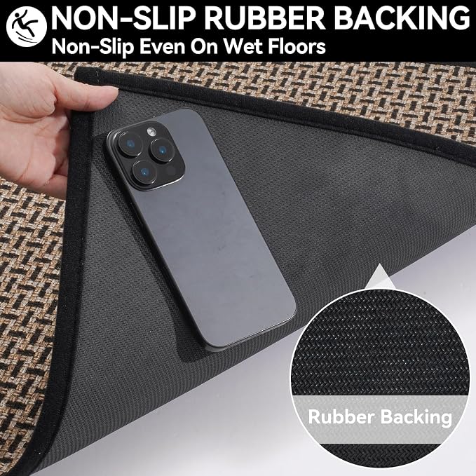 YDKGL Door Mat Entrance 24x35, Dirt Resistant and Absorbent, Non-Slip Rubber - Image 7