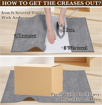 Indoor Door Mat 30"x47" Large, Low-Profile Welcome Front Door Mat Indoor - Image 7