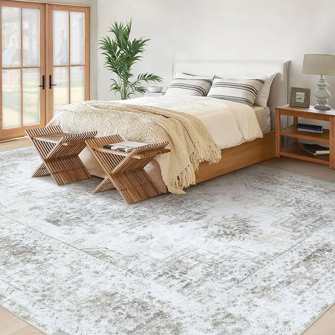 XLUEZ Area Rug 8x10 Living Room Rug, Machine Washable Vintage Distressed - Image 2