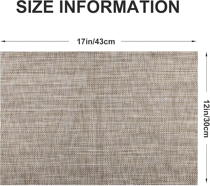Vinyl Placemats Set of 4, PVC Woven Washable Non-Slip Table Mats, Heat - Image 4