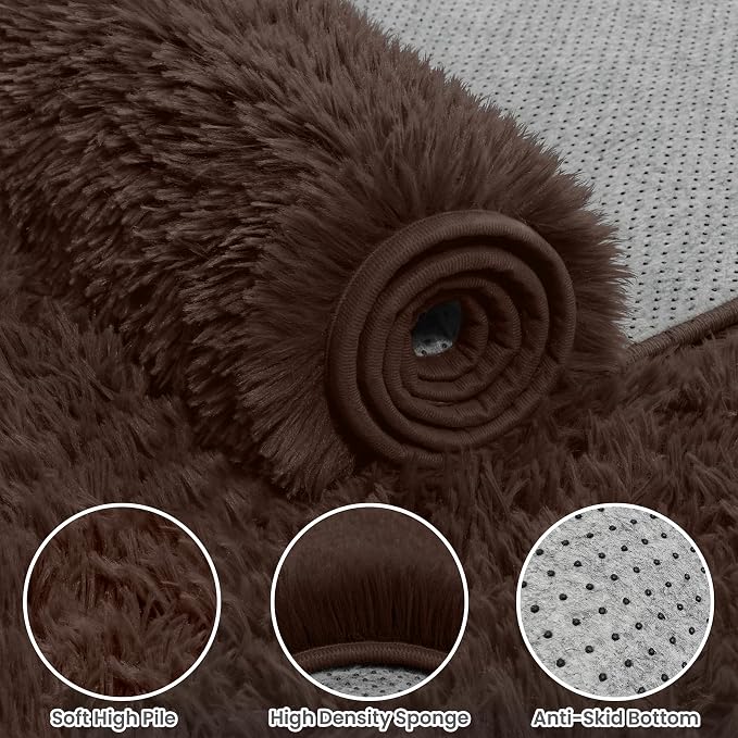 6x9 Area Rug for Living Room, Ultra Soft Fluffy Shag Rugs for Bedroom, Non-Slip - Image 6