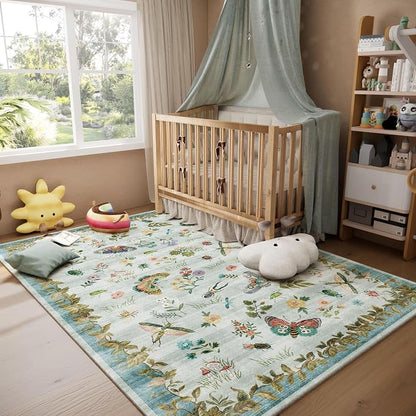 Machine Washable Rug for Living Room: 5x7 Area Rugs Vintage Rug Stain Resistant - Image 6