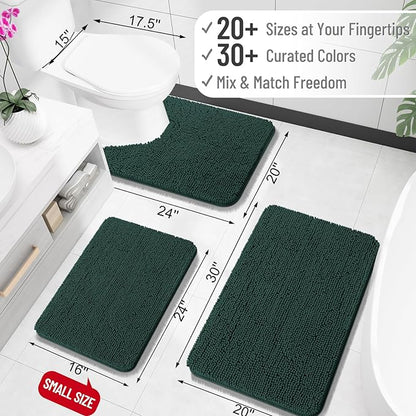 OLANLY Large Bathroom Rugs 45x27, Soft Absorbent Chenille Bath Rugs, Rubber - Image 2