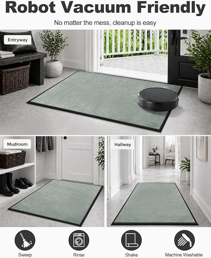 Mibao Super Absorbent Front Door Mat, Non-Slip Washable Indoor Doormats - Image 4