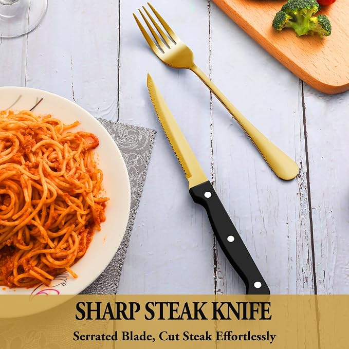 24 Pcs Gold Silverware Set - Image 5
