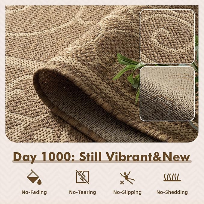 MontVoo-Outdoor Rug-Patio Rug 5x7 ft Polypropylene Indoor Outdoor Rugs Outdoor - Image 2