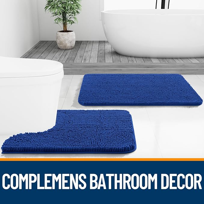 OLANLY Bathroom Runner Rugs 47x17, Soft Absorbent Chenille Bath Rugs, Rubber - Image 7