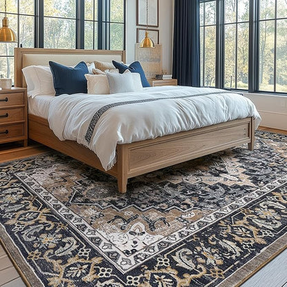 Lessymo 9 x 12 Area Rugs for Living Room, Machine Washable Area Rugs Boho Faux - Image 2