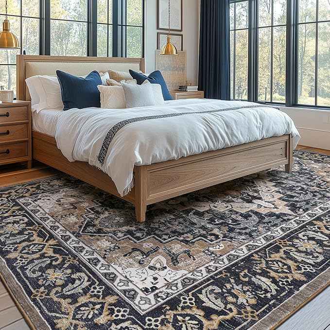 Lessymo Area Rugs 5x8, Machine Washable Area Rug, Super Soft Faux-Wool Area Rugs - Image 2