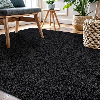 CAMILSON Easy Jute Rug 5x7, Indoor Outdoor Dark Gray Black Farmhouse Area Rugs - Image 8