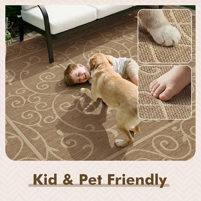 MontVoo-Outdoor Rug-Patio Rug 5x7 ft Polypropylene Indoor Outdoor Rugs Outdoor - Image 6