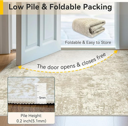 RELEANY Washable Area Rugs 9'x12' Non-Slip Modern Abstract Soft - Image 7