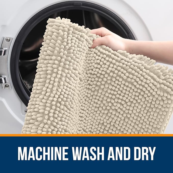OLANLY Bathroom Runner Rugs 59x20, Extra Soft Absorbent Chenille Bath Rugs - Image 5