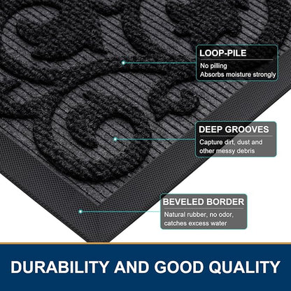 Smiry Welcome Door Mat Outside Entrance, Heavy Duty Trap Dirt and Moisture Easy - Image 4