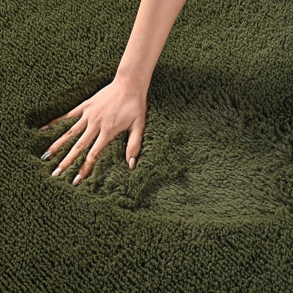 Andecor Shag Area Rug for Living Room, 5 x 8 Feet Olive Green Soft Fluffy - Image 7
