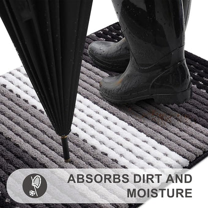 Kitinjoy Indoor Outdoor Door Mat, 32x20 Non-Slip Absorbent Dirt Trapper - Image 2