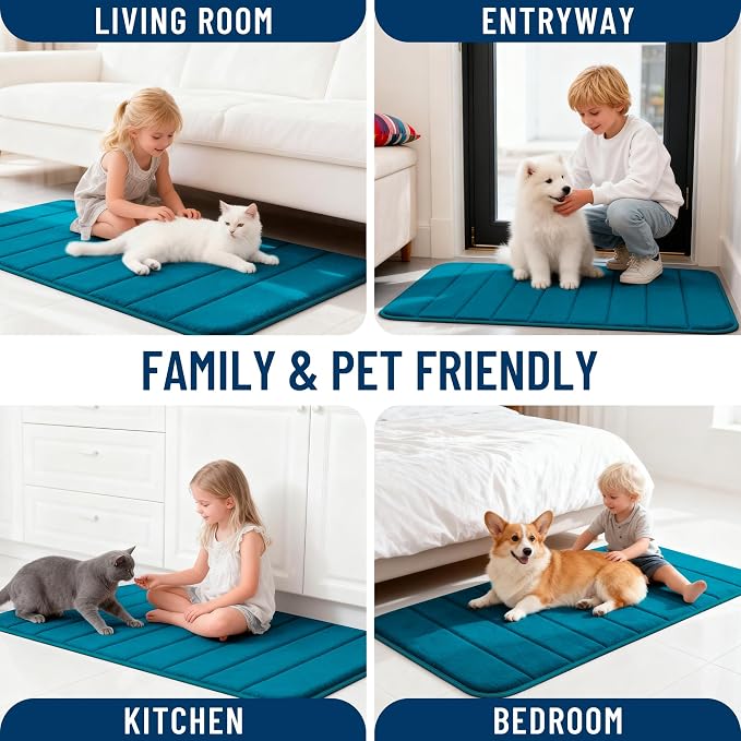 OLANLY Memory Foam Bath Mat 34x21, Super Soft Absorbent Bathroom Rugs, Quick Dry - Image 9