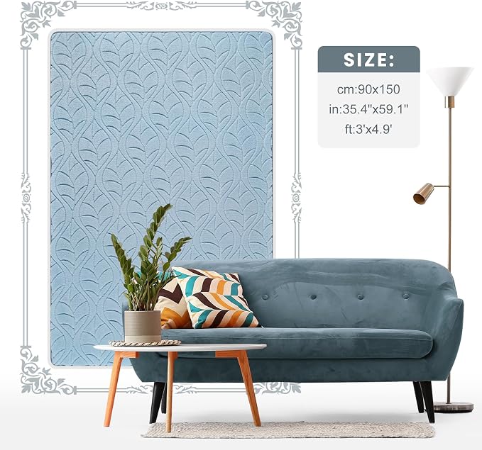 Macgace 3x5 Blue Area Rug, Washable Shag Carpet, Kids Room Nursery Rugs - Image 9