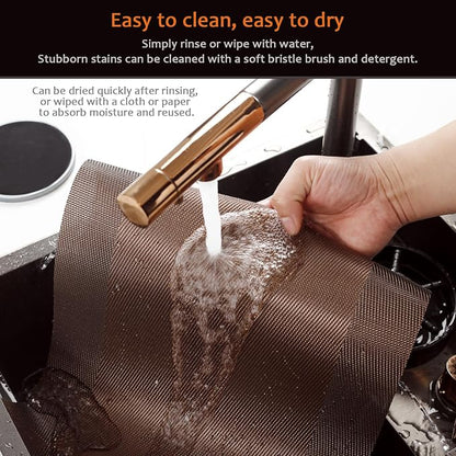 Brown Vinyl Placemats Set of 8, Heat Resistant Table Placemats | 18x12 inch - Image 5