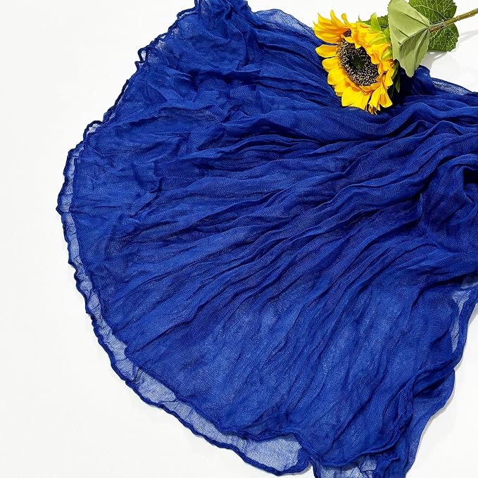 6Pack Royal Blue Cheesecloth Table Runner 17x108 inch Sheer Table Runner | - Image 6