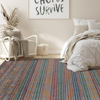 Nakagishi 5X7 Area Rugs Living Room: Washable Large Vintage Rug Neutral - Image 7