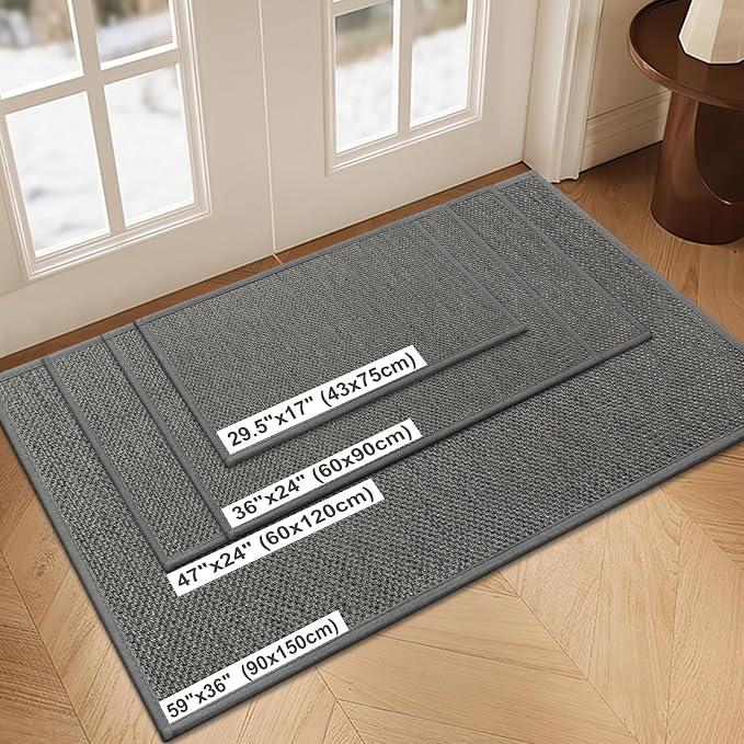 LEKEEPGO Door Mat 36"x59", Non Slip Door Mat Indoor Entrance, Rubber Backing - Image 2