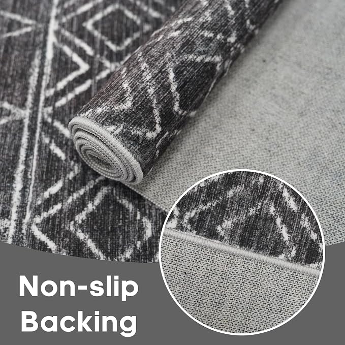 Moroccan 2'6"x8' Hallway Runner Rug: Washable Non Slip Soft Rugs - Image 5