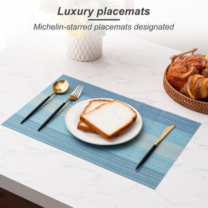 Placemats Set of 6 Washable Indoor | Outdoor Vinyl Place Mats - Image 6