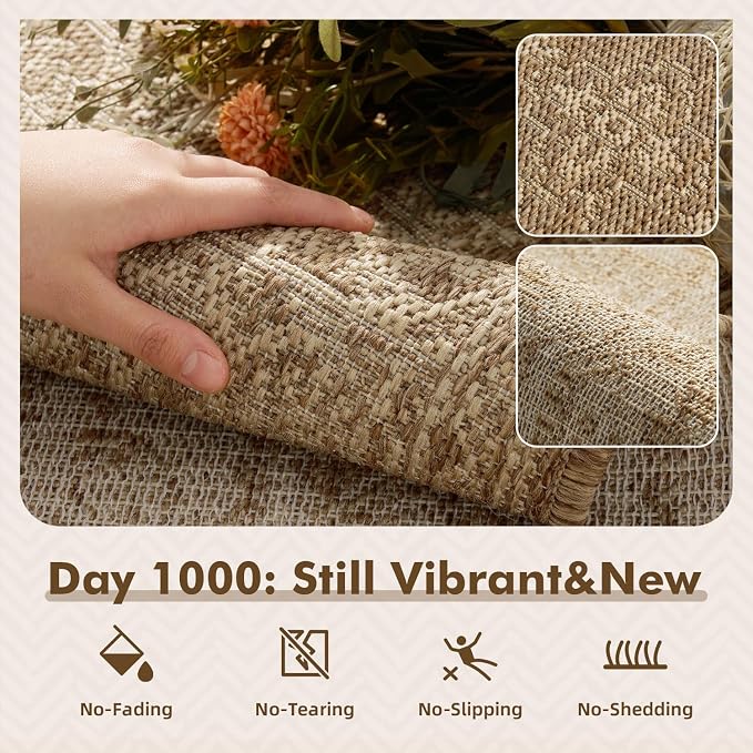 MontVoo-Outdoor Rug-Patio Rug 5x7 ft Polypropylene Indoor Outdoor Rugs Carpet - Image 2