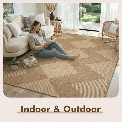MontVoo-Outdoor Rug Carpet Patio Rug 4x6 ft Polypropylene Indoor Outdoor Rugs - Image 3
