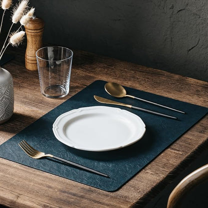 Placemats Set of 8, DOLOPL Reversible Dual-Color Faux Leather Place Mats - Image 5