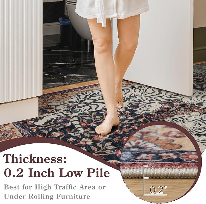 Moynesa Tiger Washable Area Rugs - Image 6