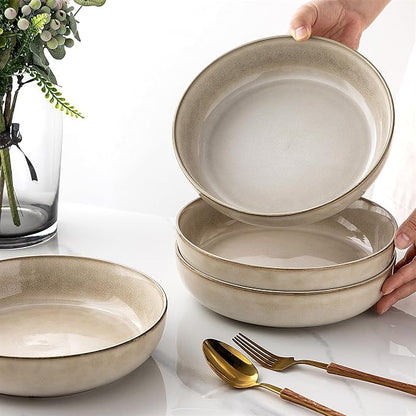 GBhome 8.75'' Large Ceramic Pasta Bowls, 38oz Stoneware Pasta Serving Bowls Set - Image 7