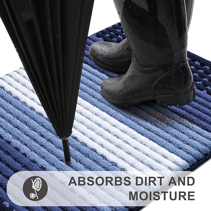 Kitinjoy Indoor Outdoor Door Mat, 47x17 Non-Slip Absorbent Dirt Trapper - Image 2