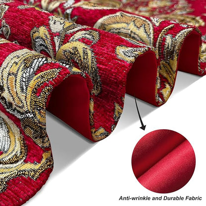 Christmas Red Chenille Table Runner - Image 6