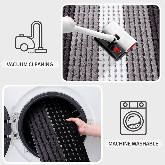 Kitinjoy Indoor Outdoor Door Mat, 47x24 Non-Slip Absorbent Dirt Trapper - Image 5
