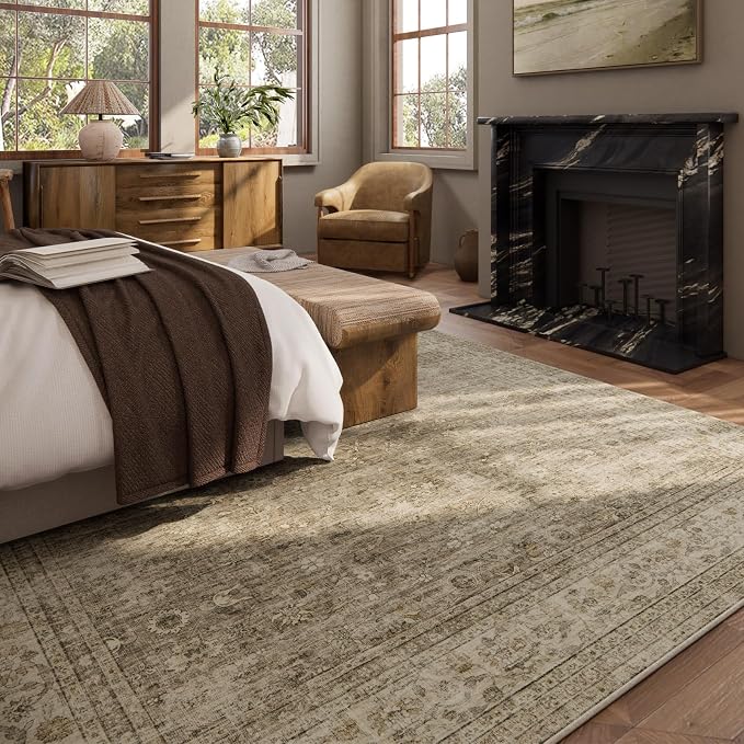 Machine Washable Rugs for Living Room: 10x14 Area Rugs for Bedroom Vintage - Image 3