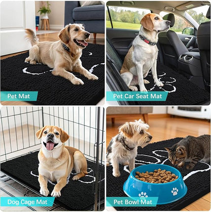 OLANLY Dog Door Mat for Muddy Paws 36x24, Paw Print Design, Absorbs Moisture - Image 7