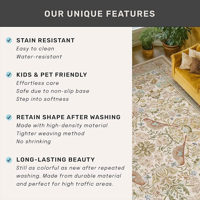 3x6 Washable Rug for Large Entryway - Image 7