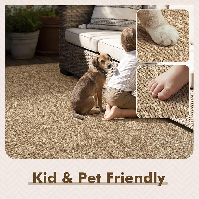 MontVoo-Outdoor Rug-Patio Rug 5x7 ft Polypropylene Indoor Outdoor Rugs Carpet - Image 5