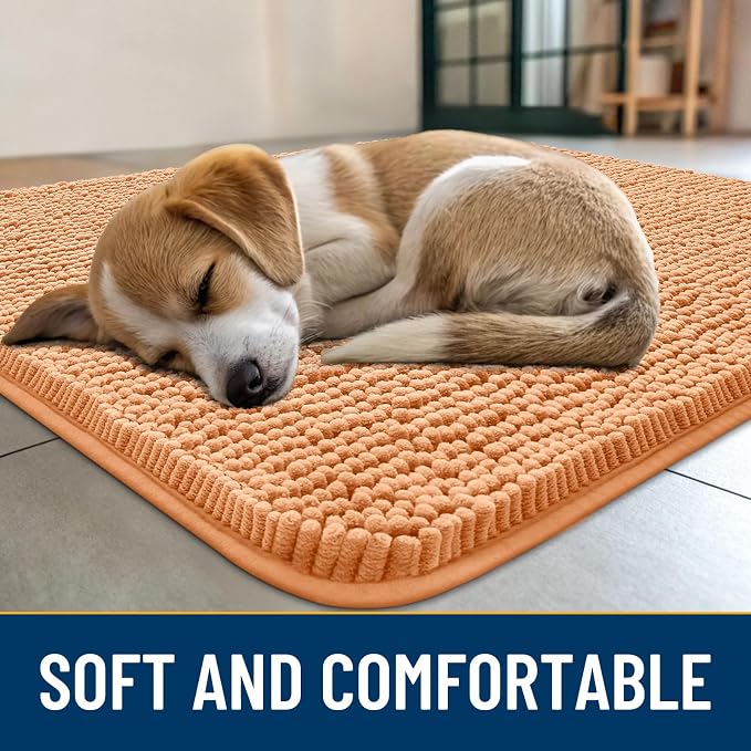 Smiry Dog Door Mat for Muddy Paws 47x24, Absorbent Dirt Trapper, Non-Slip - Image 2