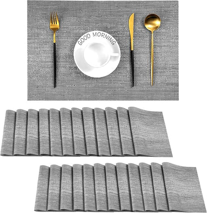 Leetaltree Grey Placemats, Heat Resistant Non-Slip Place mats by Leetaltree-ArtatEveryTable