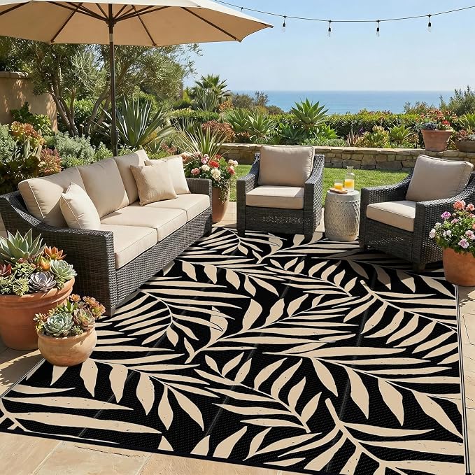 Smiry Outdoor Rug 8x10 ft, Waterproof Reversible Plastic Straw Rugs, Outdoor by Smiry