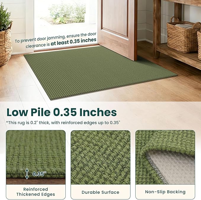 KOZYFLY Cotton Runners for Hallway 3x8, Wide Washable Runner Rug, Woven Non - Image 4