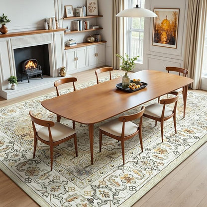 Lessymo 5x7 Area Rugs- Machine Washable Area Rugs, Super Soft Faux-Wool Area Rug - Image 3