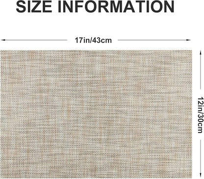 Vinyl Placemats Set of 8, PVC Woven Washable Non-Slip Table Mats, Heat - Image 4