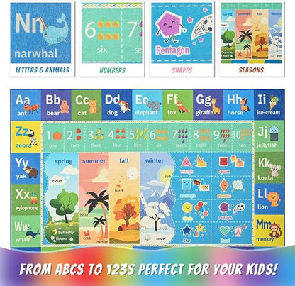 Macgace ABC Kids Rug for Playroom, 4x6 Washable Classroom Area Rugs, Toddler - Image 8