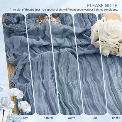 18 Pack Cheesecloth Table Runner 10FT Dusty Blue Table Runner Boho Gauze Cheese - Image 7