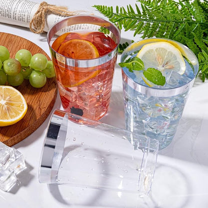 IOOOOO 200 Pack 12 oz Silver Plastic Cups, Plastic Party Wine Glasses Cocktail - Image 8