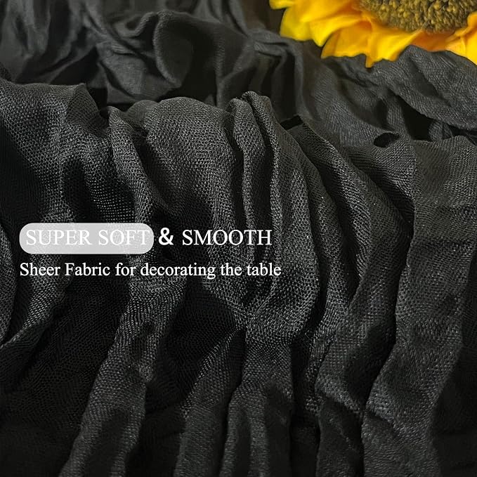 6Pack Black Cheesecloth Table Runner 20 x 120 inch Gauze Table Runner Black | - Image 6
